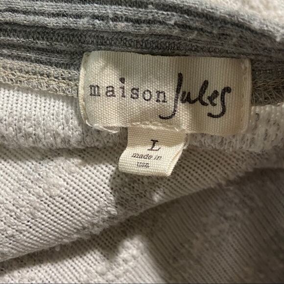 Maison Jules White & Gray Striped Cardigan Size Large - Picture 6 of 8
